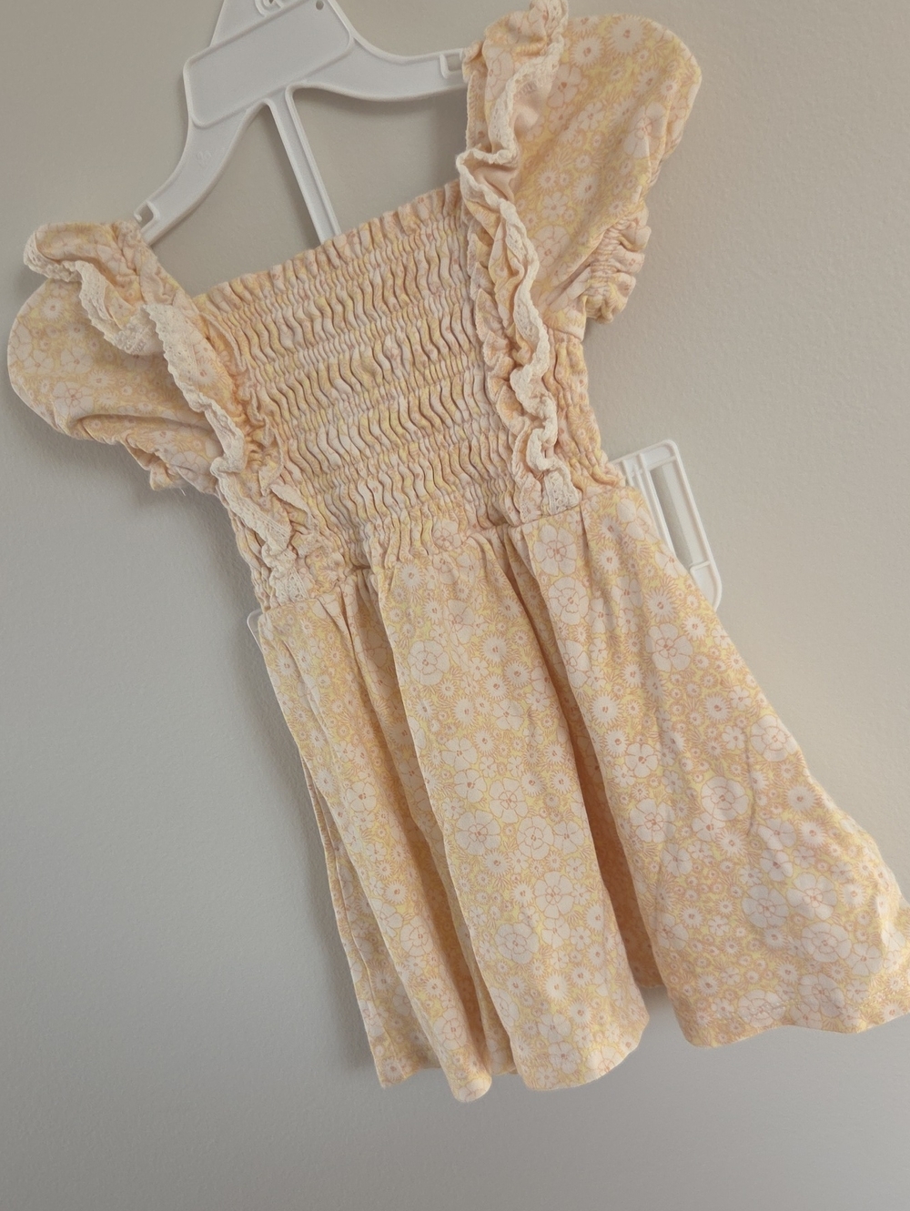 Little Girls' Yellow Floral Smocked Sundress